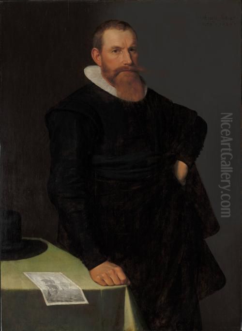 Portrait of an unknown man Oil Painting by Nicolaes Eliaszoon Pickenoy