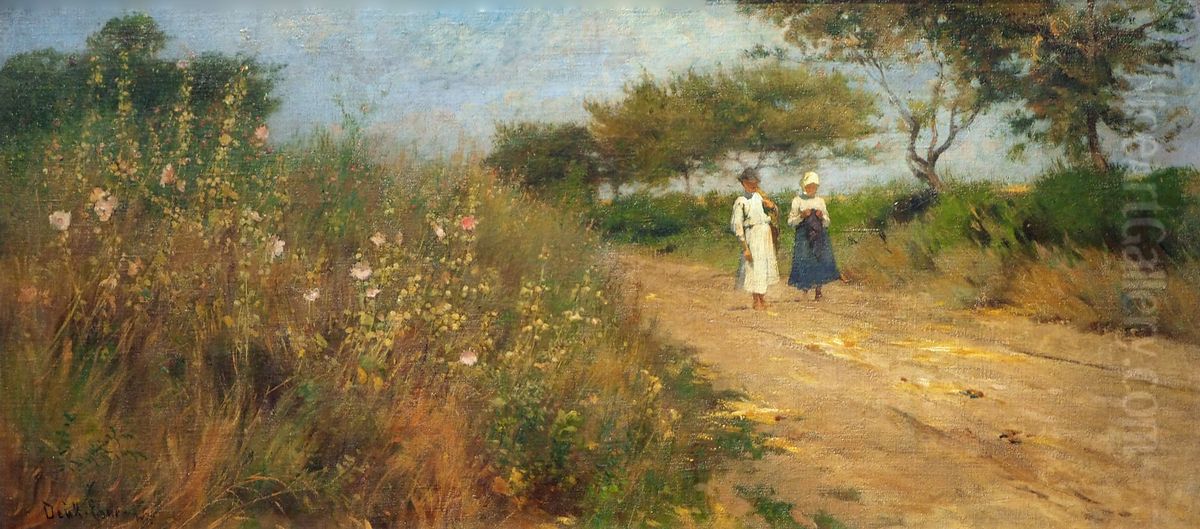 Weg der wilden Malven Oil Painting by Lajos Deak Ebner