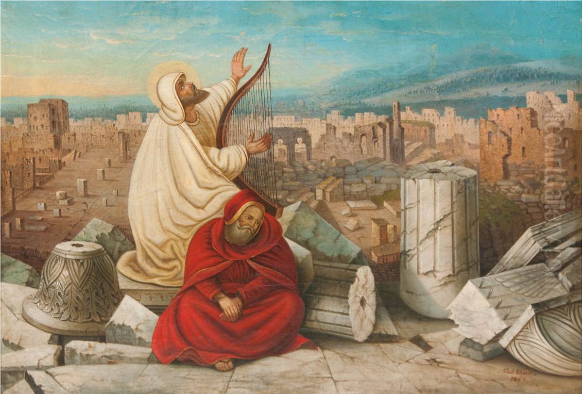 Das zerstorte Jerusalem Oil Painting by Carl Ebert Das zerstorte Jerusalem Oil Painting by Carl Ebert