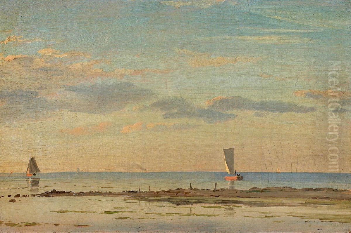 Seascape with sailships. Oil Painting by Christian Eckardt