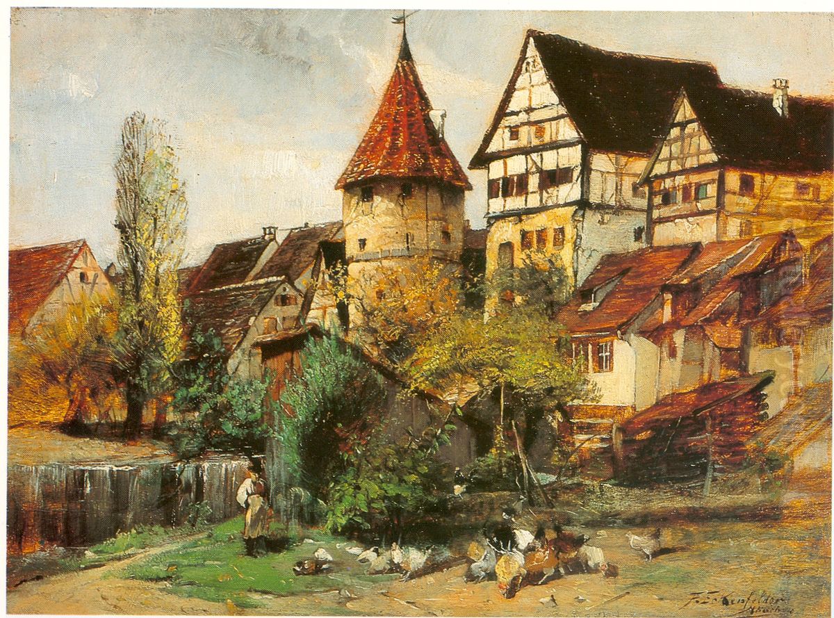 Zollernschloss (Balingen) Oil Painting by Friedrich Eckenfelder