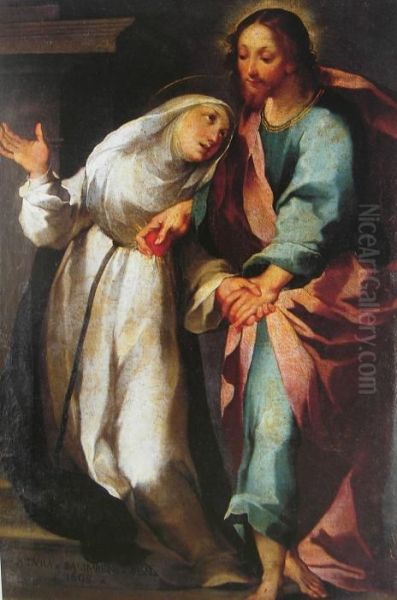 Echange des coeurs Oil Painting by Ventura Salimbeni