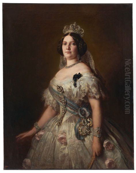 Isabella, Queen of Spain Oil Painting by Franz Xavier Winterhalter