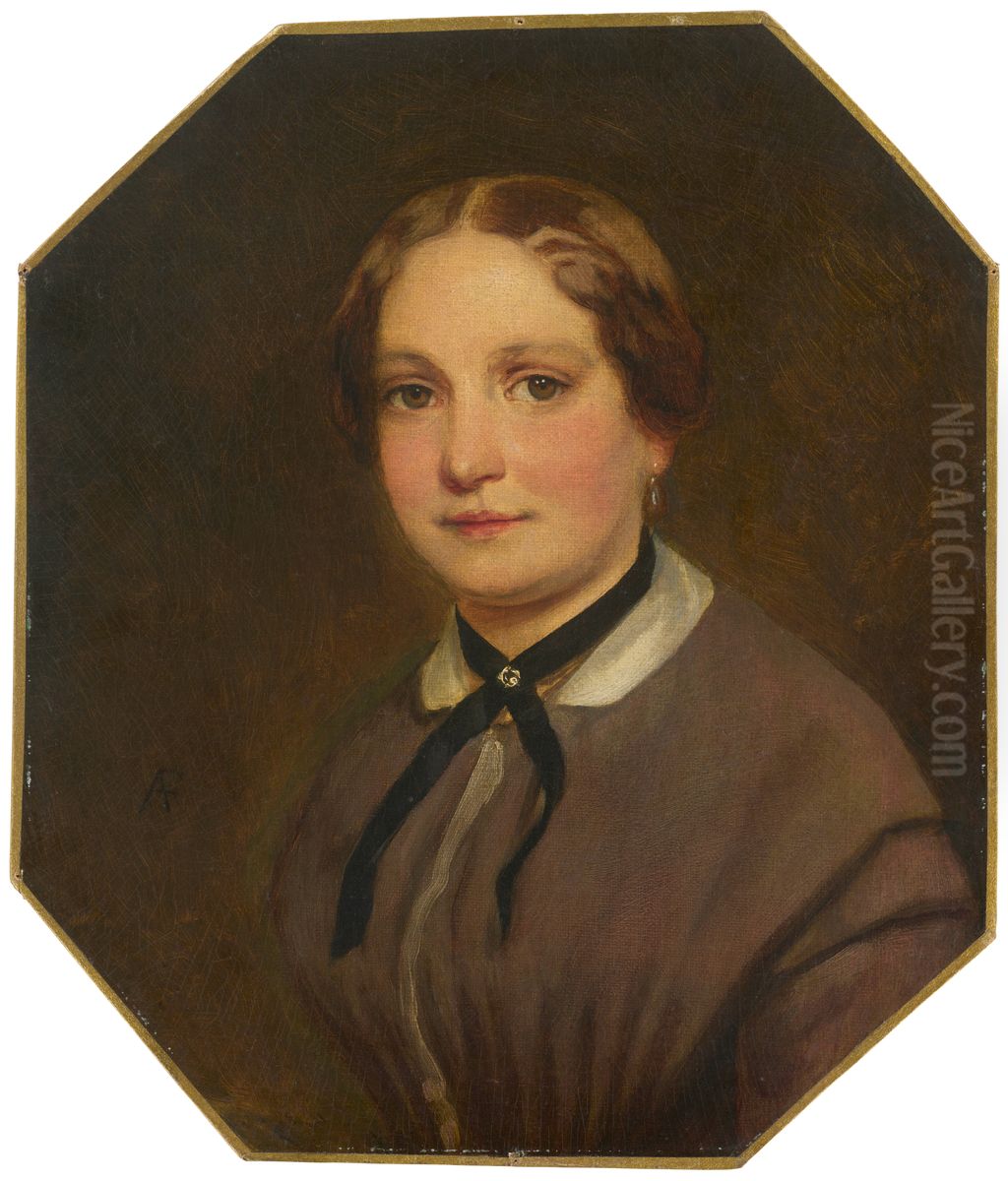 Portrait of his Sister Emilie (1827-1873) Oil Painting by Anselm Friedrich Feuerbach