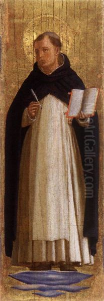 St Thomas Aquinas Oil Painting by Fra Angelico
