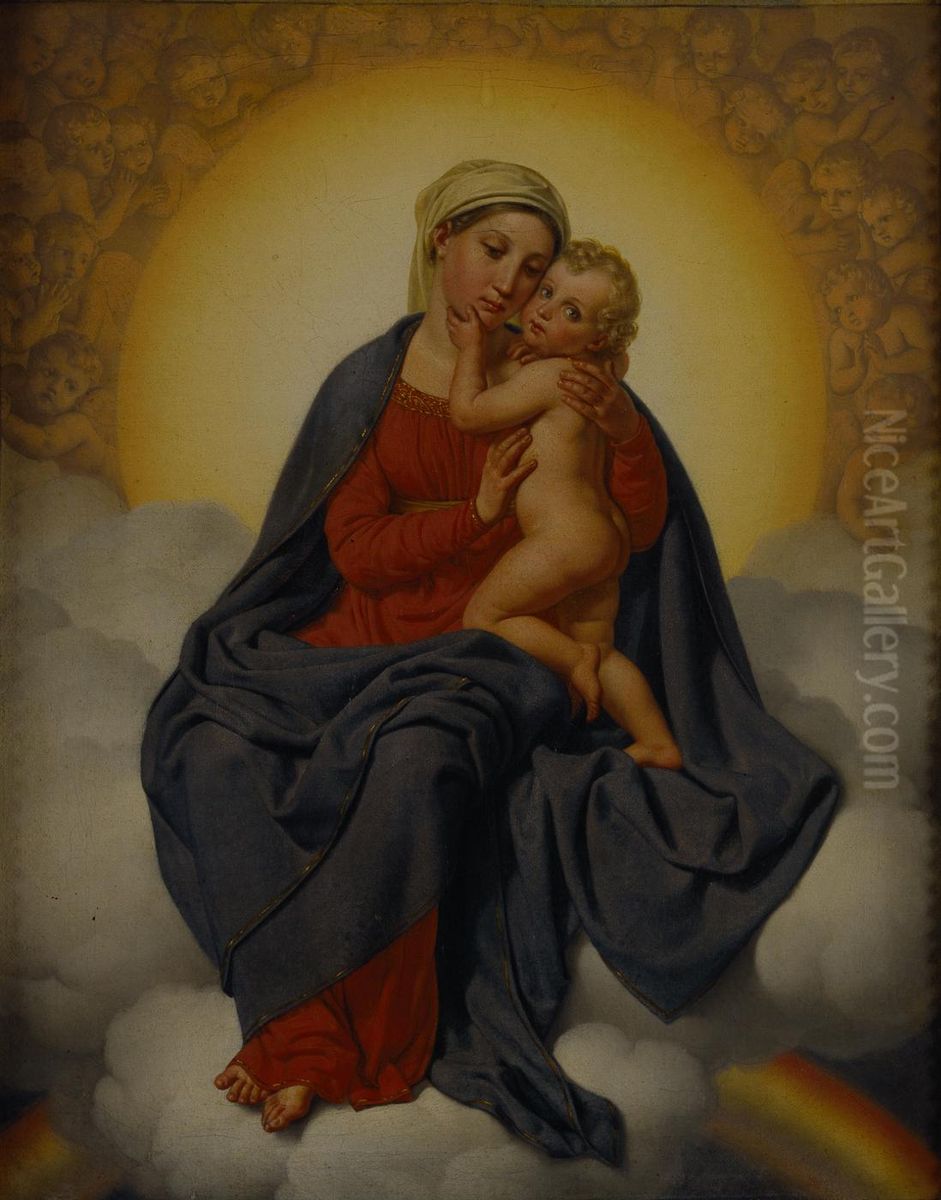 The Virgin and Child. Oil Painting by Christoffer Wilhelm Eckersberg