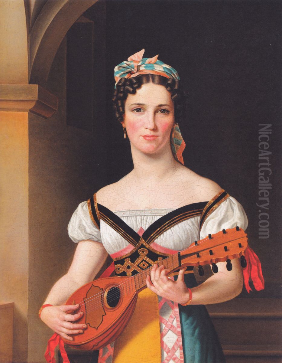 Den tyske sangerinde Emilie Pohlmann som Preciosa Oil Painting by Christoffer Wilhelm Eckersberg