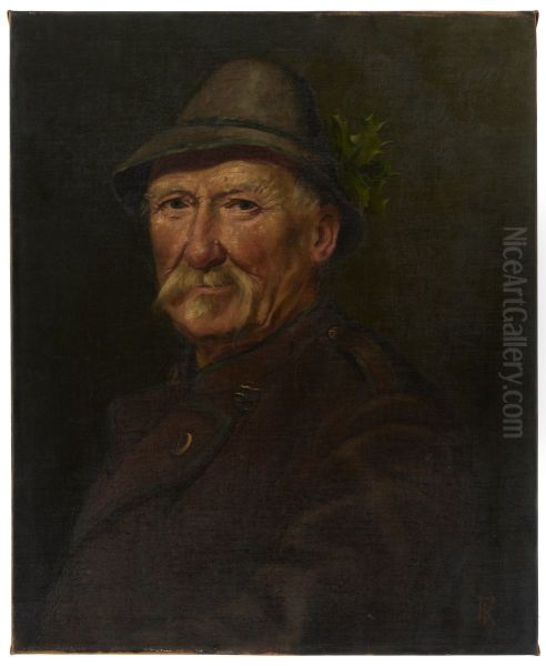Portrait d'un chasseur Oil Painting by Ferdinand Keller