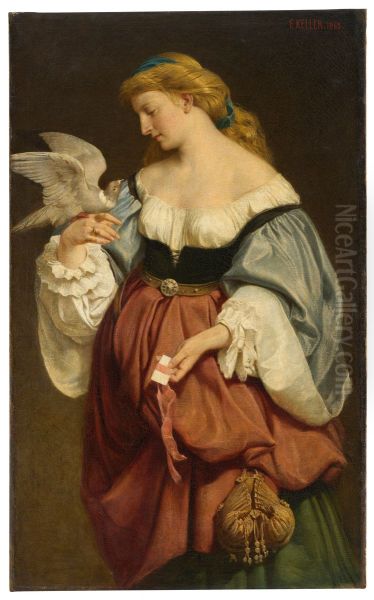 Le pigeon voyageur Oil Painting by Ferdinand Keller