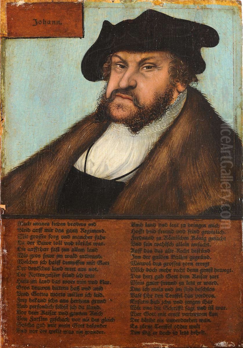 Johann der Bestandige, Kurfurst von Sachsen Oil Painting by Lucas Cranach the Elderand workshop