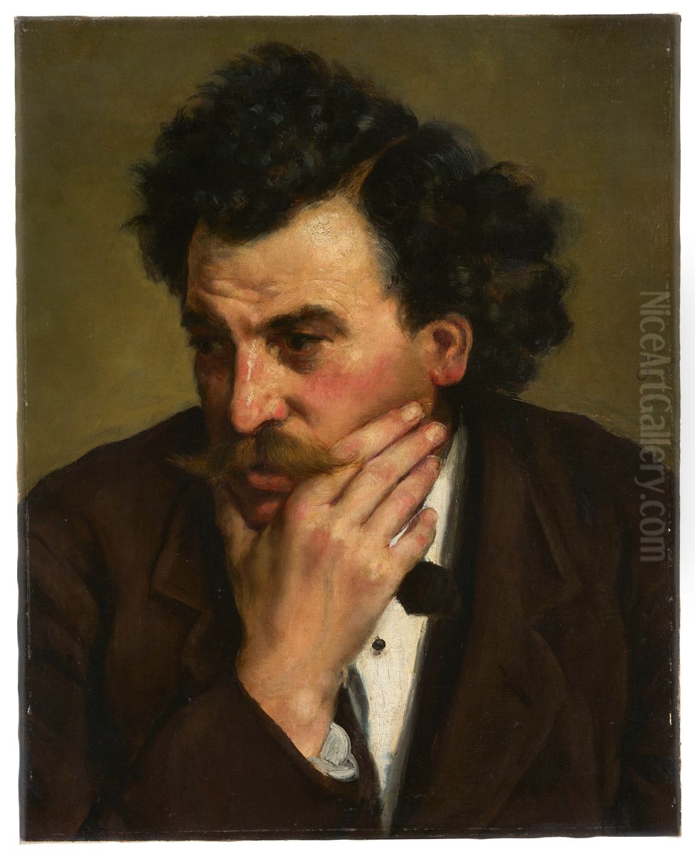Male Portrait Oil Painting by Ernst Hanssler