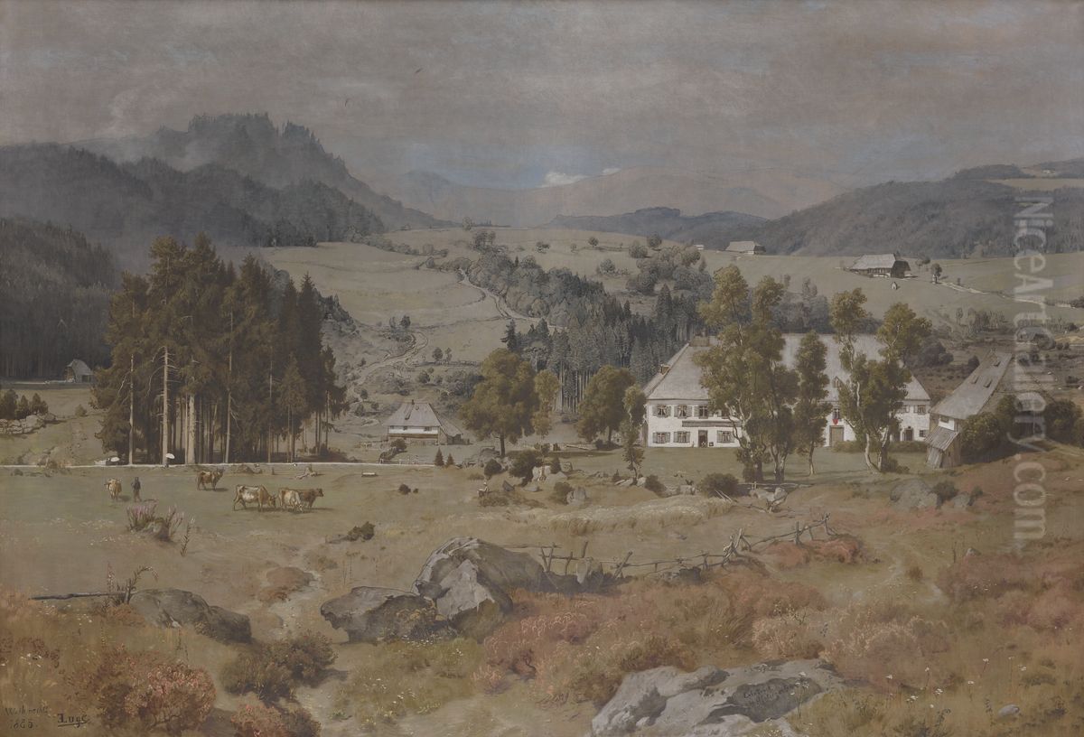 L'Erle(n)bruck pres de Hinterzarten Oil Painting by Emil Lugo