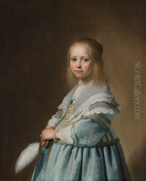 Portrait of a Girl in Blue Oil Painting by Johannes Cornelisz Verspronck