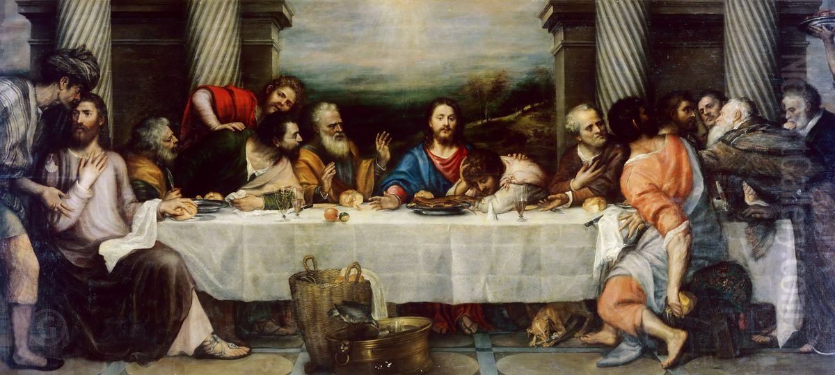 Last Supper Oil Painting by Titianand workshop