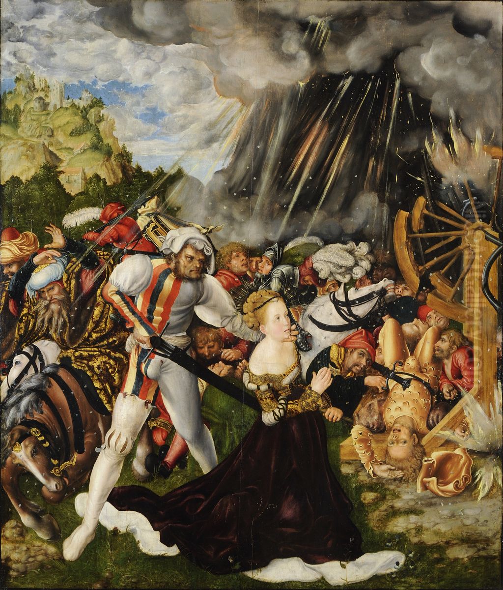 Das Martyrium der heiligen Katharina Oil Painting by Lucas Cranach the Elder