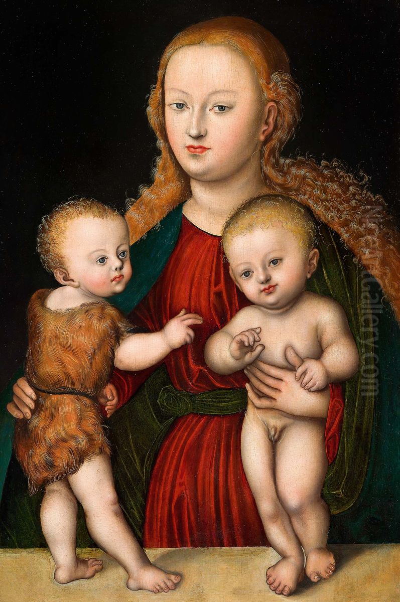 Virgin and Child with Saint John Oil Painting by Lucas Cranach the Elder