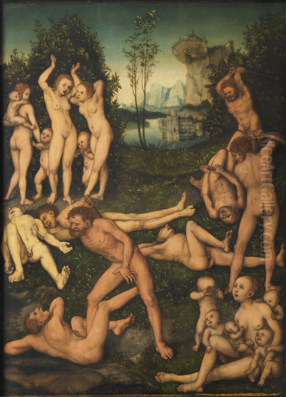 The Fruits of Jealousy (The Close of the Silver Age) Oil Painting by Lucas Cranach the Elder