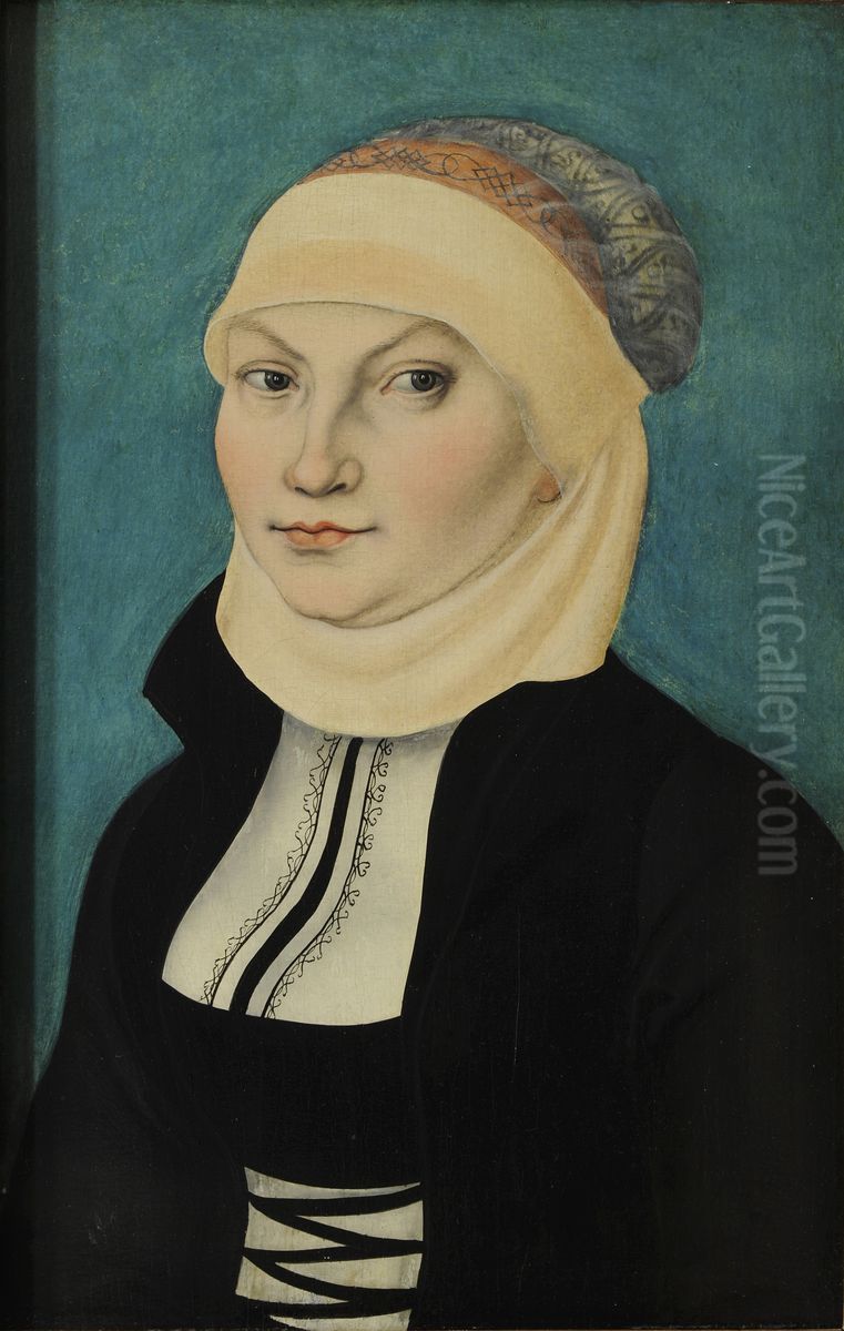 Katharina von Bora als Brustbildbnis nach links Oil Painting by Lucas Cranach the Elder