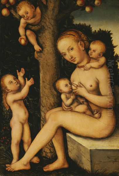 Caritas Oil Painting by Lucas Cranach the Elder