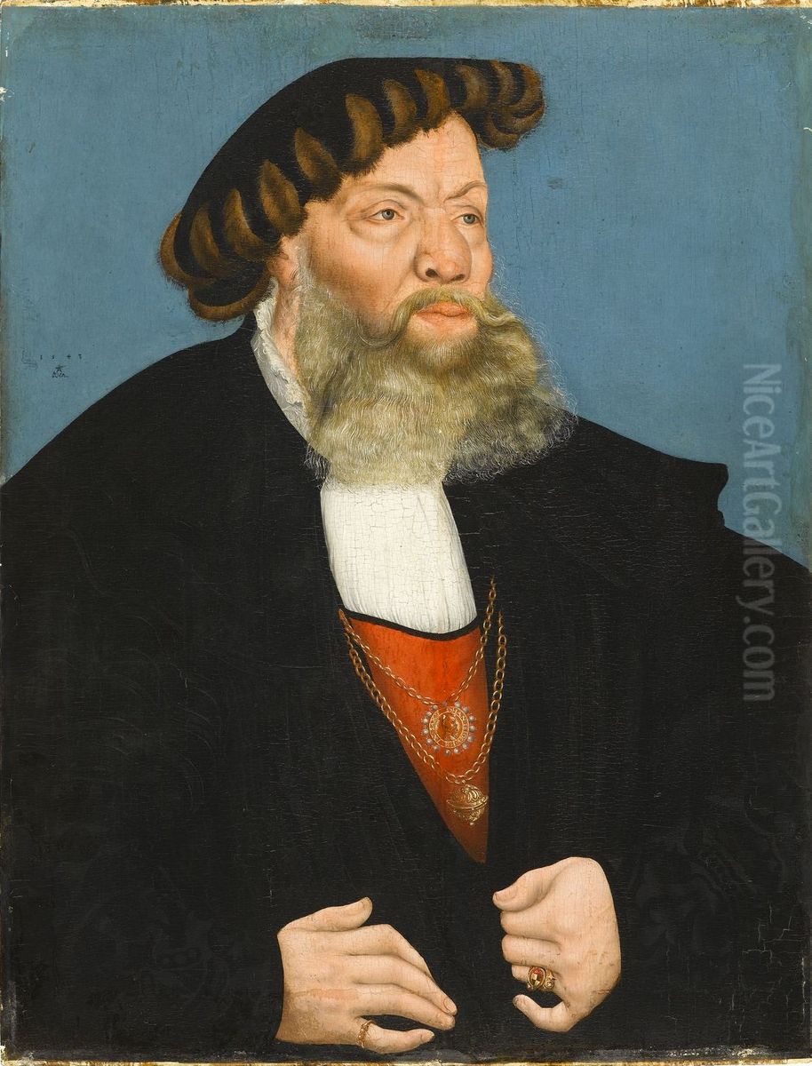 Portrait of Jobst von Hayn Oil Painting by Lucas The Younger Cranach