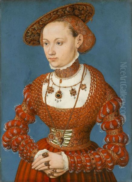 Portrait of Agnes von Hayn, nee von Rabenstein Oil Painting by Lucas Cranach the Younger