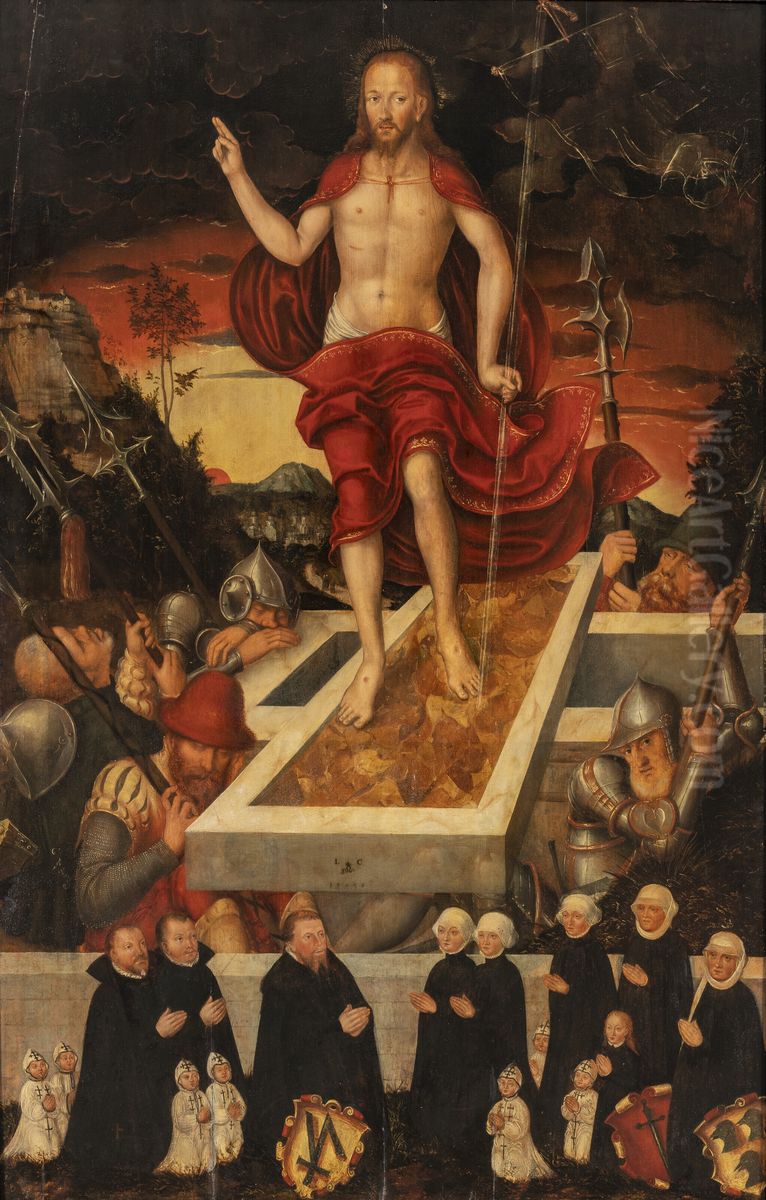The Resurrection of Christ Oil Painting by Lucas The Younger Cranach