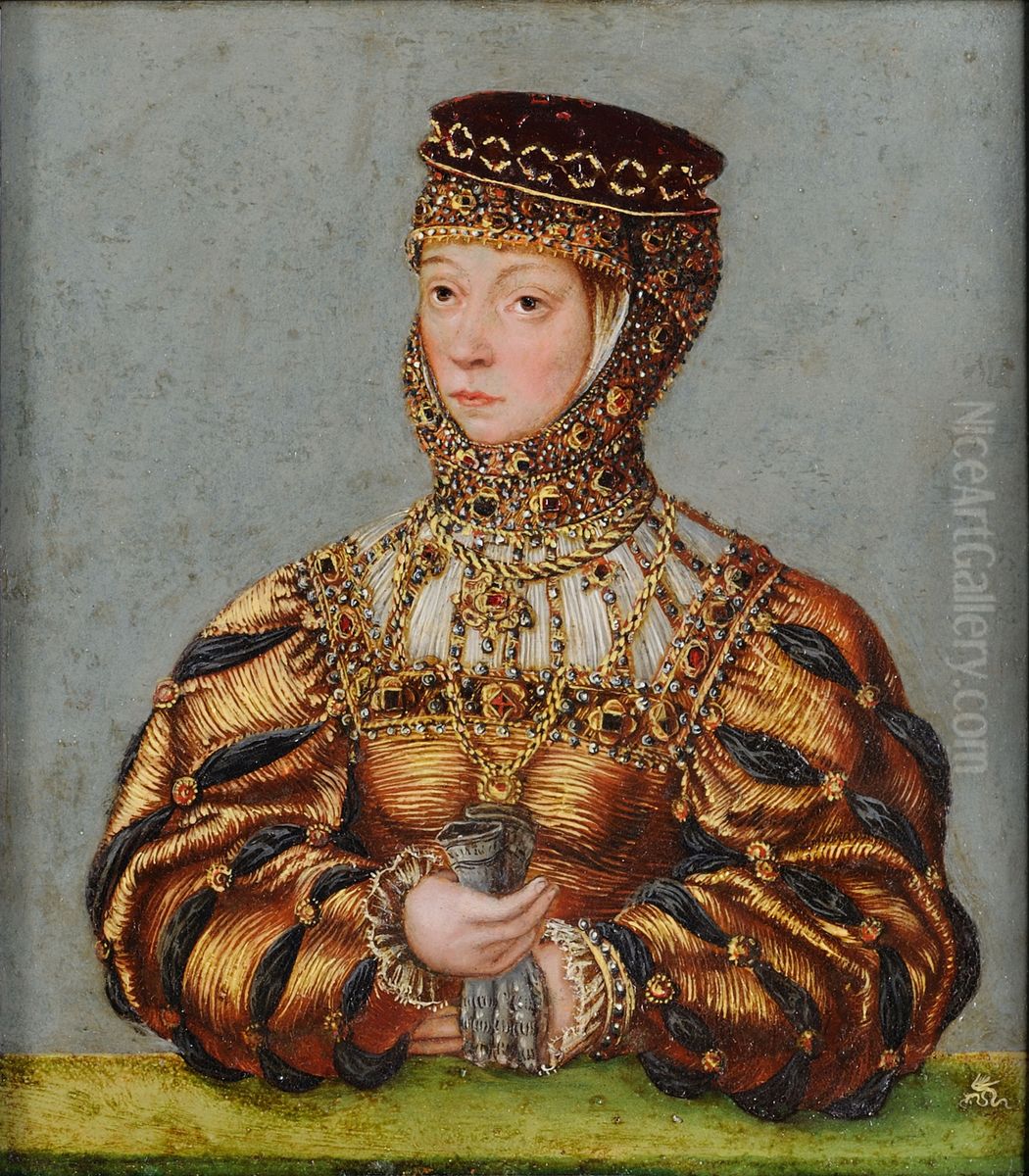 Portret Barbary Radziwillowny (1520-1551), II-giej zony Zygmunta Augusta Oil Painting by Lucas The Younger Cranach