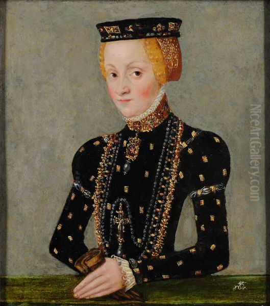 Portret Katarzyny (1526-1583), corki Zygmunta Starego, zony Jana III Wazy, krola Szwecji Oil Painting by Lucas The Younger Cranach