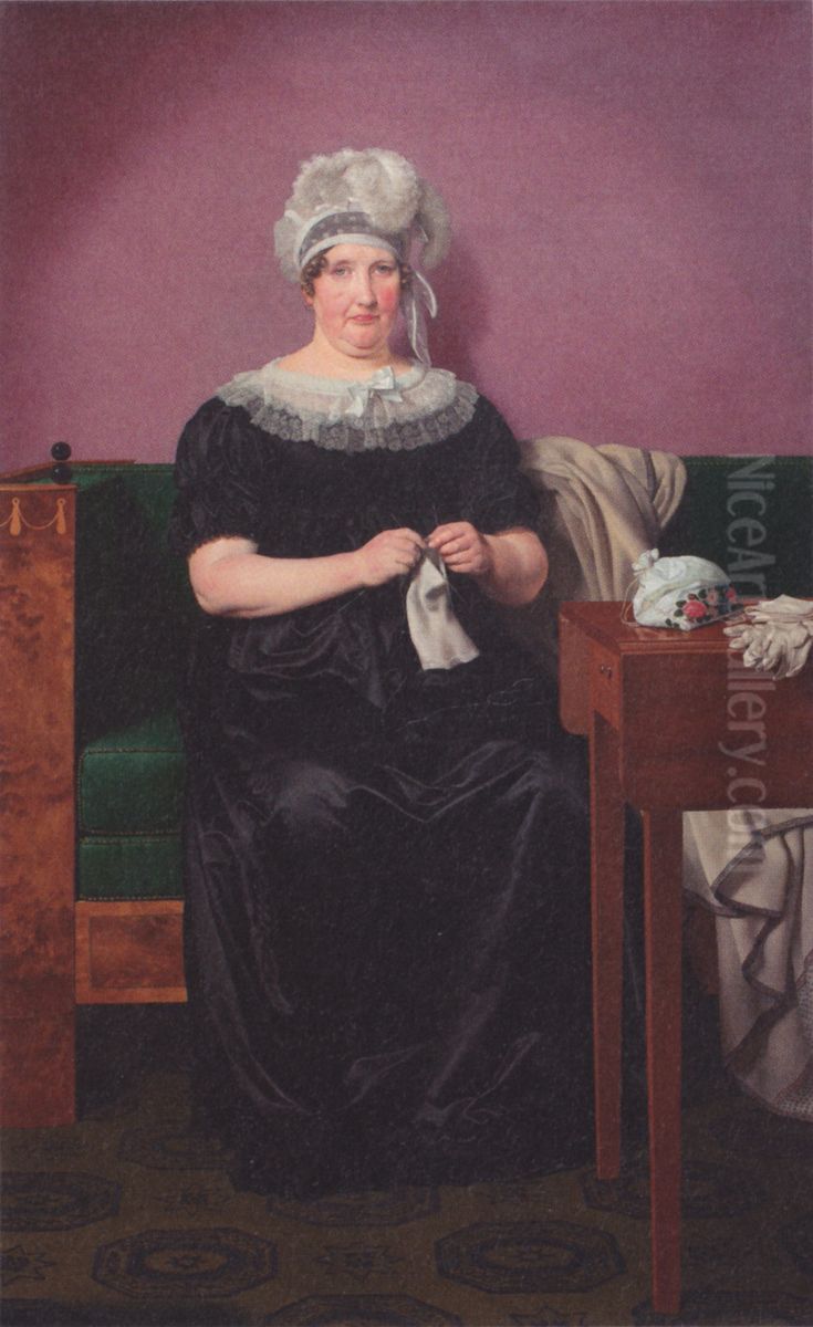 Frederikke Christiane Schmidt Oil Painting by Christoffer Wilhelm Eckersberg