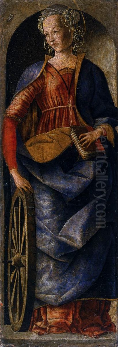 Griffoni Polyptych: St Catherine of Alexandria Oil Painting by Ercole de' Roberti