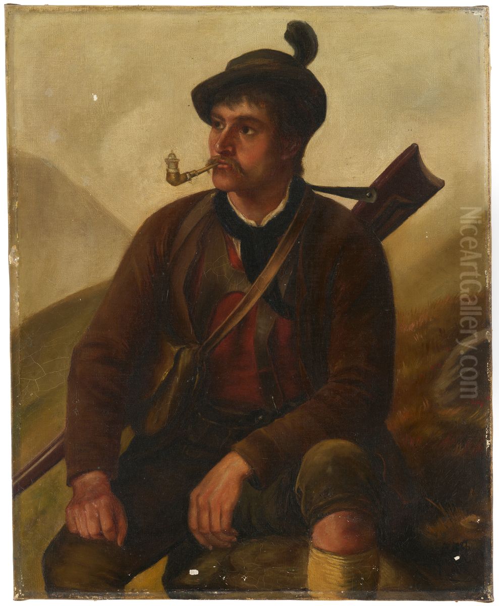 Chasseur tyrolien Oil Painting by Franz Defregger