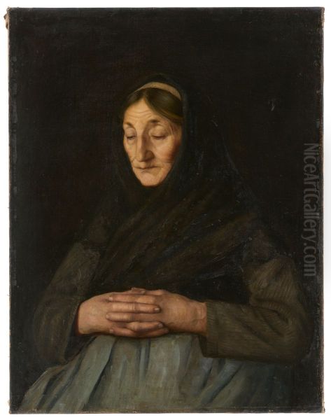 Vieille femme (<< Paysanne alsacienne en priere >>) Oil Painting by Gustave Stoskopf