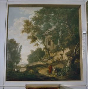 Dune landscape with elegant company and folly, 1770