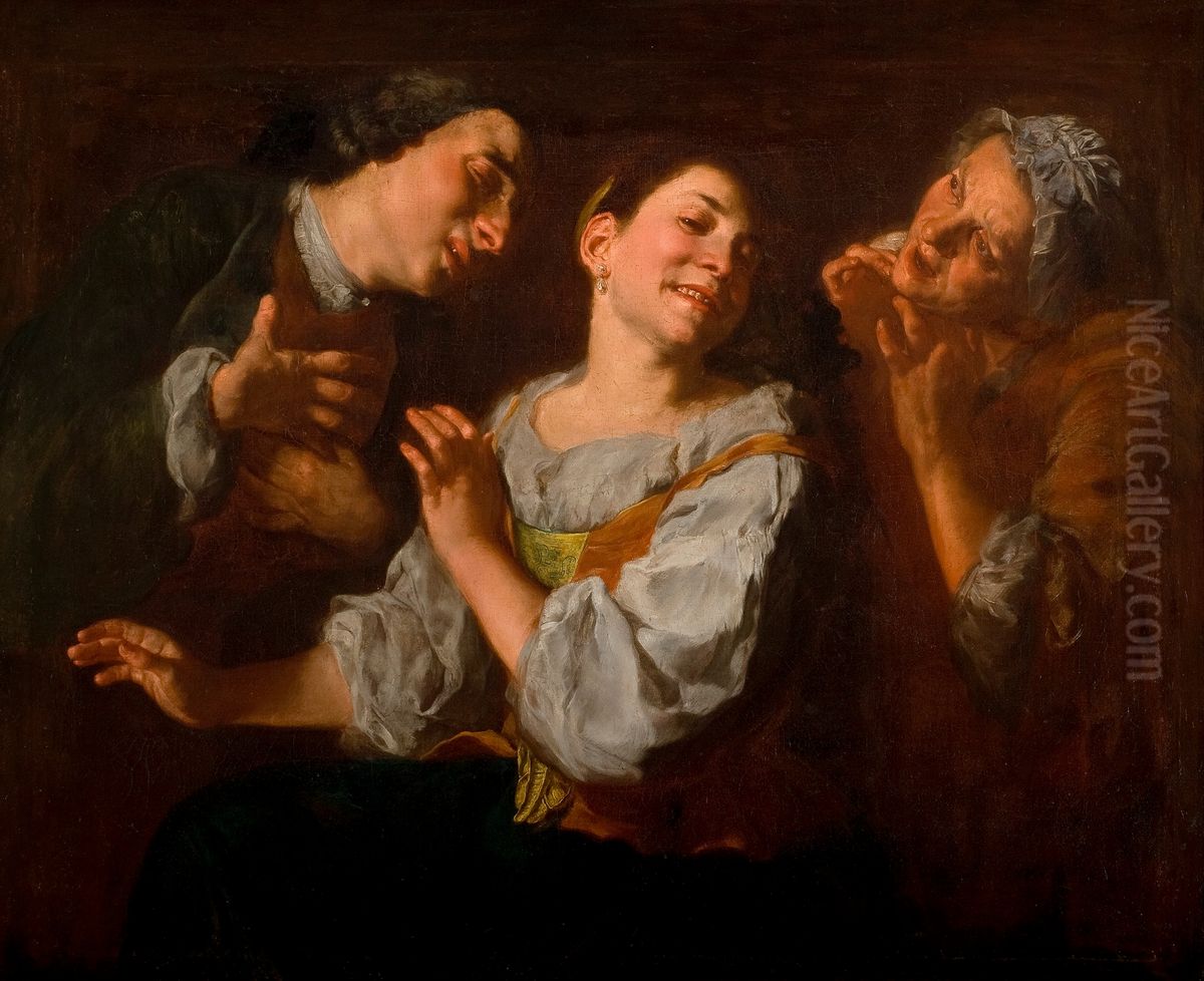 The Seduction Oil Painting by Gaspare Traversi