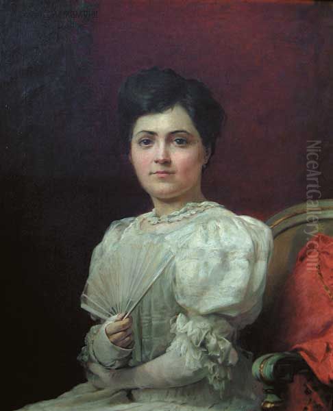 Ritratto della figlia Beatrice Oil Painting by Raffaele Faccioli