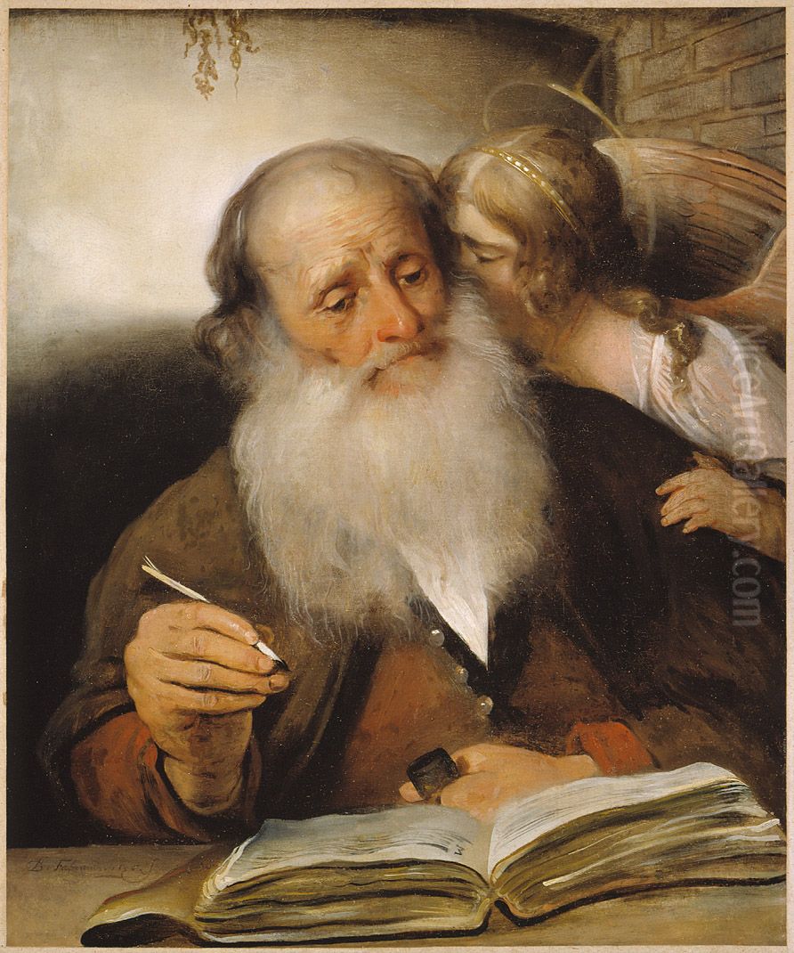 Saint Matthew and the Angel / The apostle Matthew with the Angel Oil Painting by Barent Fabritius