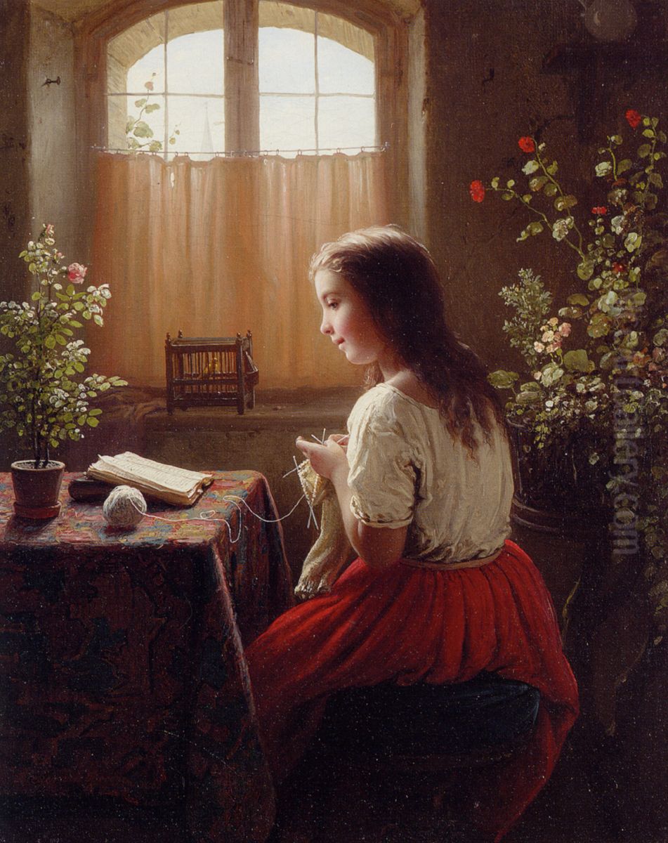 Afternoon amusements Oil Painting by Johann Georg Meyer