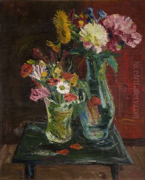 Blumenstillleben Oil Painting by Anton Faistauer