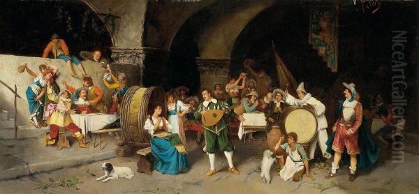Day in a tavern Oil Painting by Luis Ricardo Falero