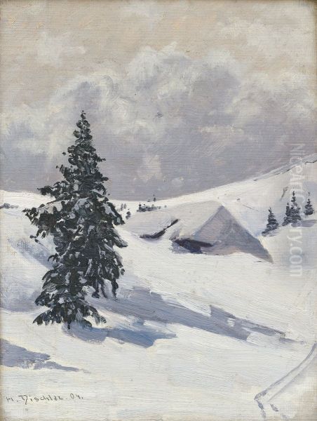Chalet de Baldenweg sur le Feldberg Oil Painting by Hermann Dischler
