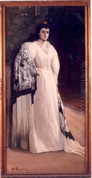Retrato de Maria Riquelme Oil Painting by Santiago Rusinol i Prats