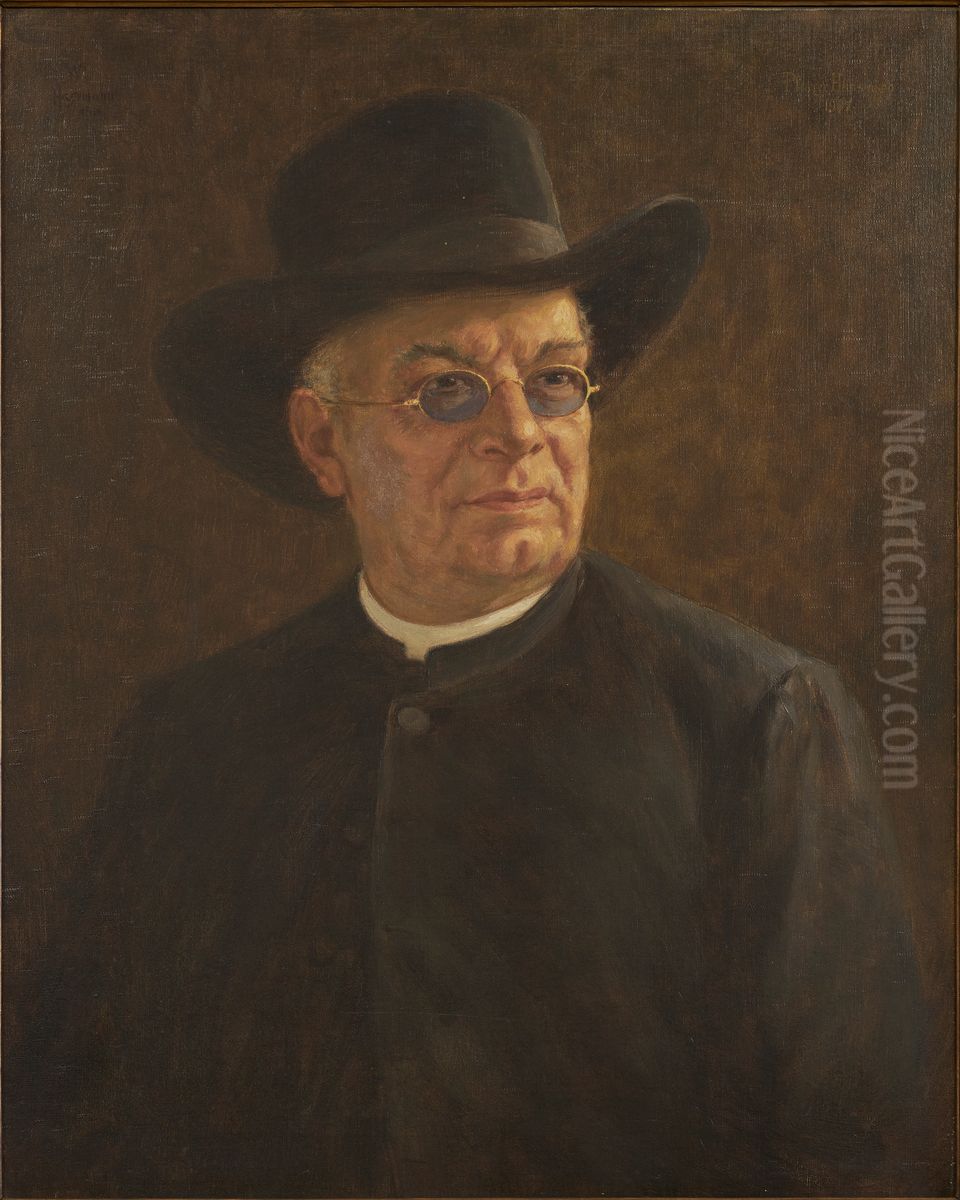 Portrait du pasteur Heinrich Hansjakob Oil Painting by Wilhelm Hasemann