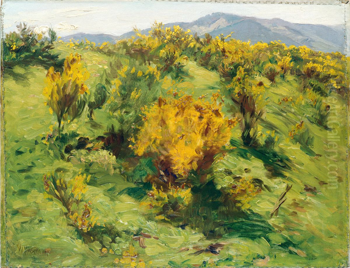 Blooming Gorse Oil Painting by Wilhelm Hasemann