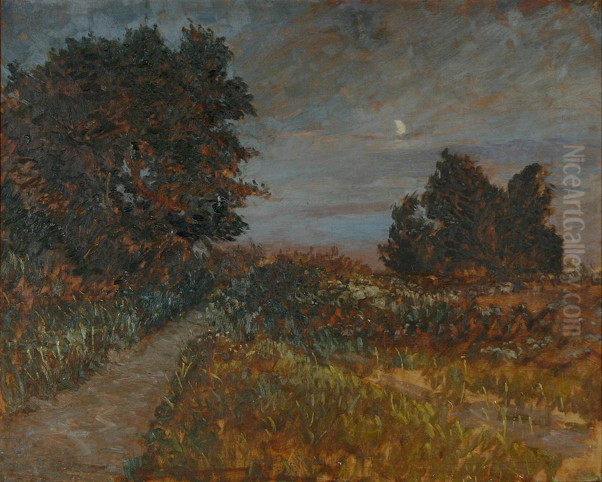 Landscape at Hornbaek. Oil Painting by Carl Locher
