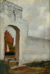 The gate at the entrance to the church of Hoje Taastrup.