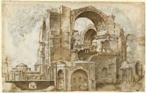 Crossing pillar of St. Peter's Basilica and northern transept of the old basilica