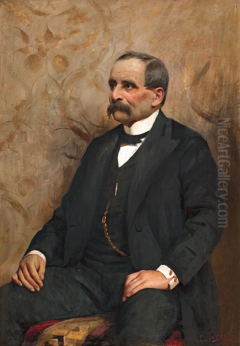 Portrait of Count Aldo Annoni Oil Painting by Cesare Tallone
