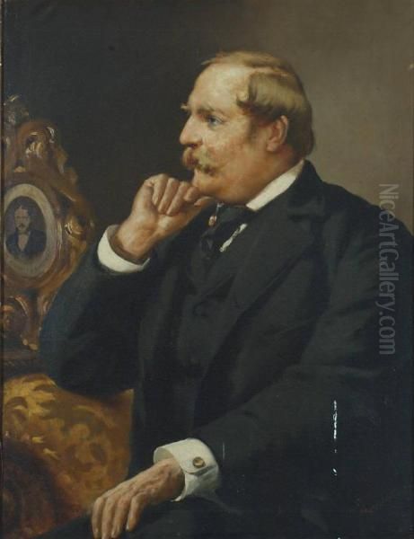 Giacomo Porchera ritratto da Emilio Magistretti Oil Painting by Emilio Magistretti