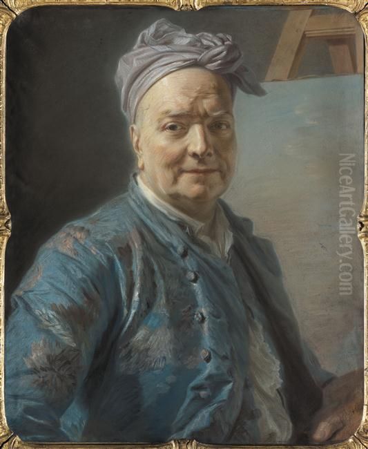 Portrait ofLouis de Silvestre(1675-1760), French painter Oil Painting by Maurice Quentin de La Tour