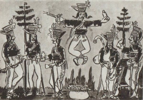 Janosik and the Outlaws, after a folk painting on glass Oil Painting by Stanislaw Ignacy Witkiewicz